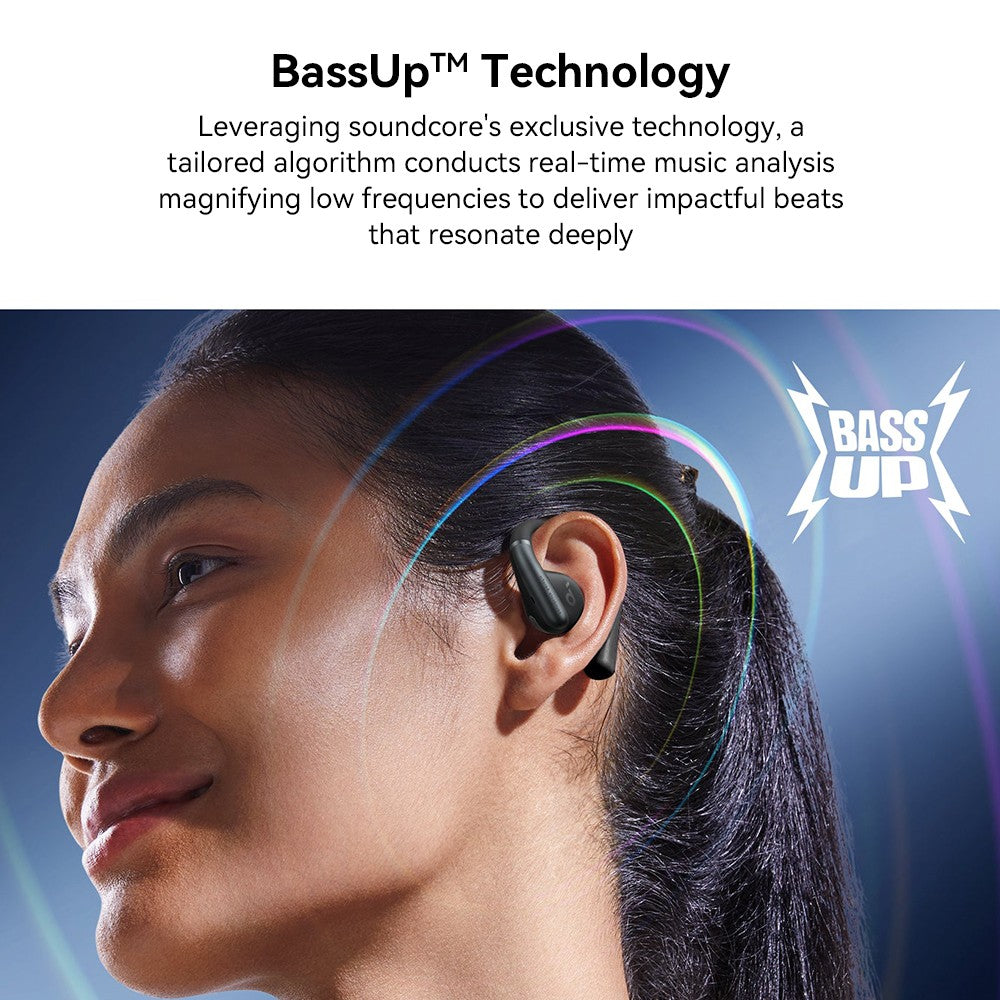 Anker Soundcore AeroFit Open-Ear-Ohrhörer, ergonomischer Ohrbügel, wasserdicht (IPX7), App-Steuerung, bis zu 42 Stunden Akkulaufzeit – Blau
