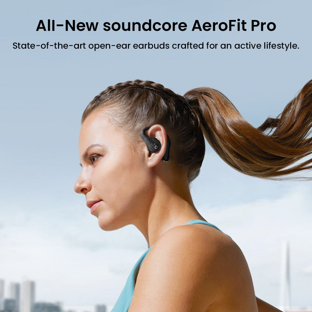 Anker Soundcore AeroFit Pro Ohrhörer mit offenem Ohr, Bluetooth 5.3, bis zu 46 Stunden Akkulaufzeit – Schwarz