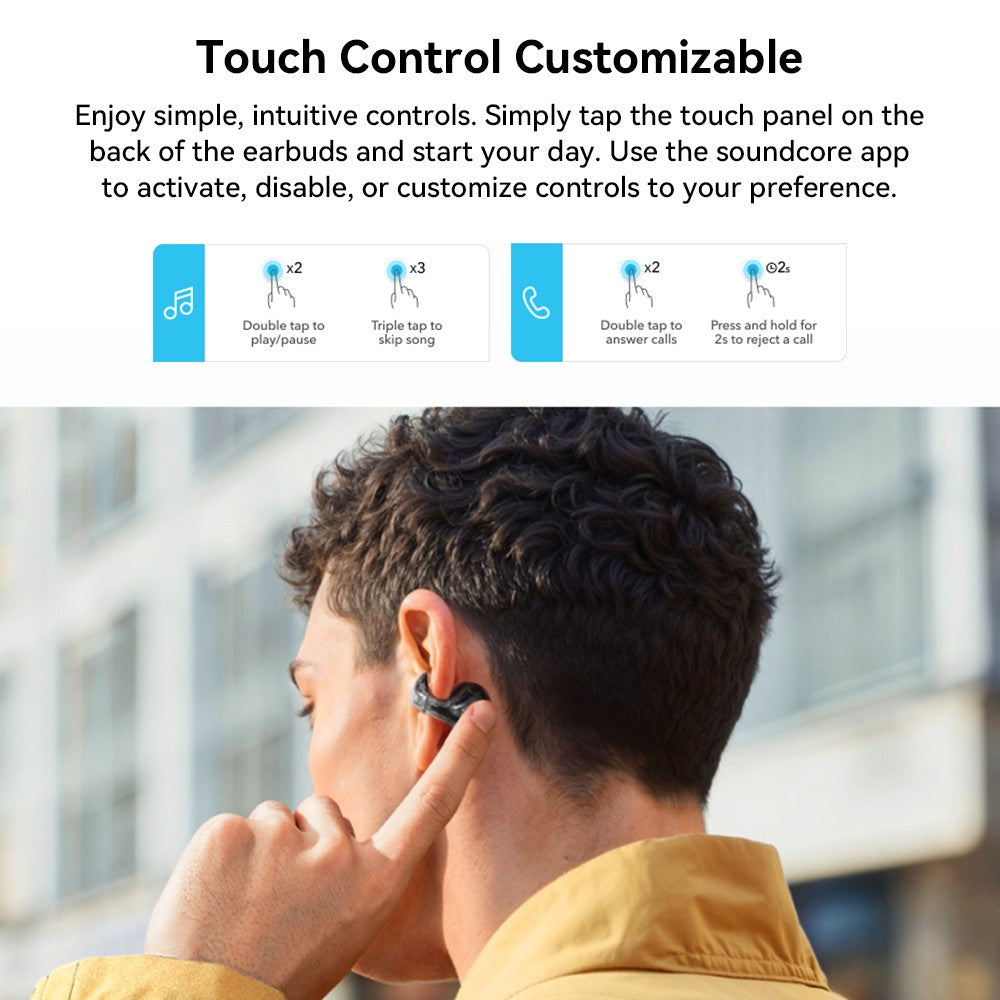 Anker Soundcore C30i Ohrhörer mit Clip-On-Funktion, Bluetooth 5.3, IPX4 wasserabweisend, bis zu 30 Stunden Akkulaufzeit – Weiß