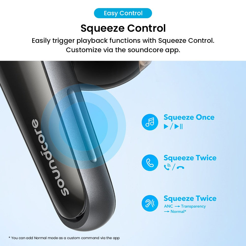 Anker Soundcore Liberty 4 True Wireless ANC-Ohrhörer, Hi-Res Wireless Audio, Spatial Audio mit zwei Modi, Herzfrequenzsensor – Schwarz