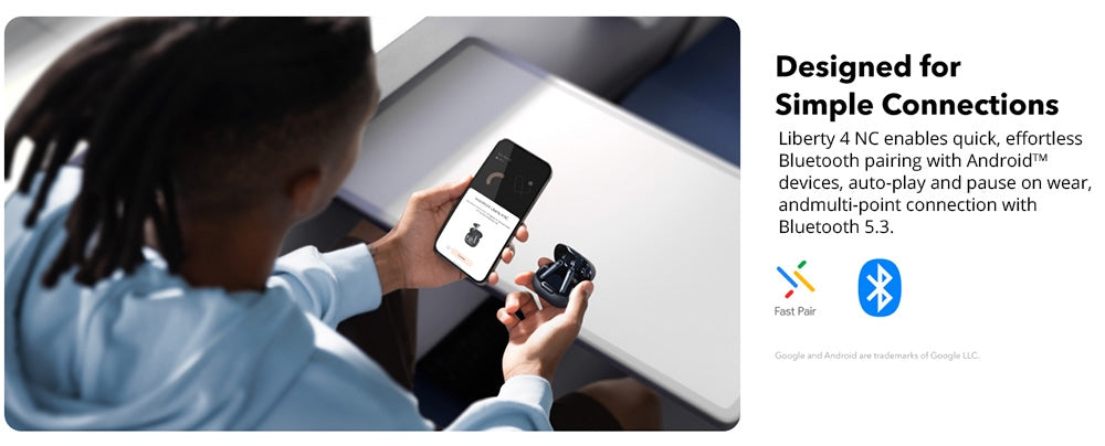 Soundcore Liberty 4 NC Ohrhörer (TWS), adaptive Geräuschunterdrückung 2.0, Bluetooth 5.3, IPX4 wasserdicht, Schnellladefunktion – Weiß