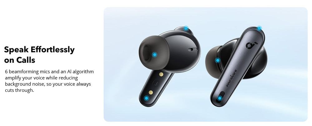 Soundcore Liberty 4 NC Ohrhörer (Wireless Wireless Stereo), adaptive Geräuschunterdrückung 2.0, Bluetooth 5.3, IPX4 wasserdicht, Schnellladefunktion – Weiß