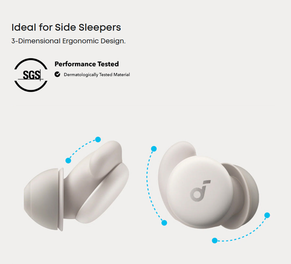 Anker Soundcore Sleep A20 Ohrhörer, geräuschunterdrückende Schlaf-Ohrhörer, bis zu 80 Stunden Wiedergabezeit
