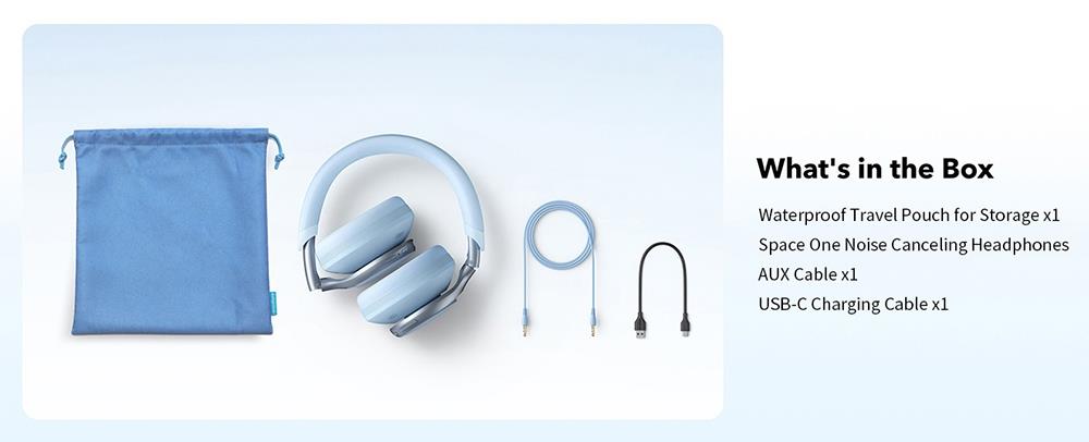 Anker Soundcore Space One Kopfhörer, Aktive Geräuschunterdrückung, App-Steuerung, 40 Stunden Akkulaufzeit mit ANC, Bluetooth 5.3 – Schwarz