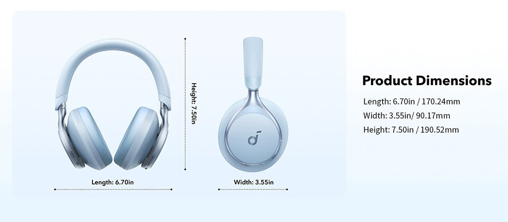 Anker Soundcore Space One Kopfhörer, Aktive Geräuschunterdrückung, App-Steuerung, 40 Stunden Akkulaufzeit mit ANC, Bluetooth 5.3 – Schwarz