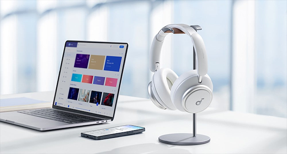 Anker Soundcore Space Q45 Kopfhörer, adaptive Geräuschunterdrückung (ANC), 50 Stunden Akkulaufzeit (ANC an), Bluetooth 5.3, App-Steuerung – Weiß