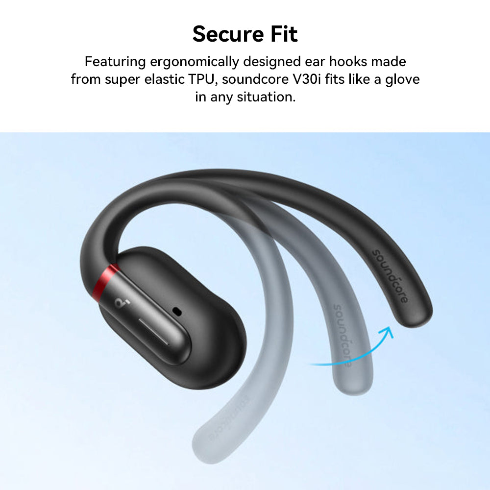 Anker Soundcore V30i Open-Ear-Ohrhörer, ergonomische Ohrbügel, Bluetooth 5.3, App-Steuerung, bis zu 36 Stunden Wiedergabezeit