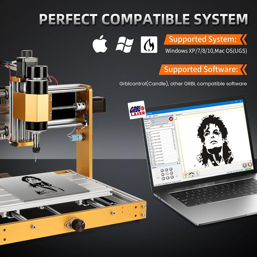 Máquina enrutadora CNC Annoytools 3018 Pro Max, 3 interruptores de límite de eje, control fuera de línea GRBL, 300x180x80mm