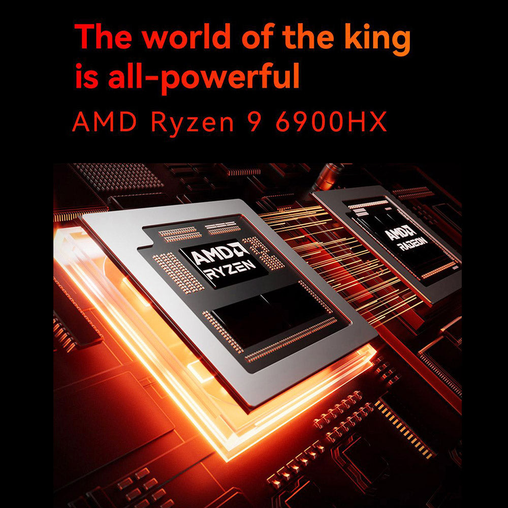 AOOSTAR GODX Gaming Mini PC with Discrete GPU, AMD Ryzen 9 6900HX CPU 8 Core 4.9GHz, AMD Radeon RX 6600LE GPU 8GB 128bit, 32GB RAM 1TB SSD, WiFi6, 2*2.5G LAN, 5*USB3.2, 1*USB4, 1*Type-C, 1*DP, 1*HDMI, 2*Headphone Jack, 2*Microphone Port - EU Plug