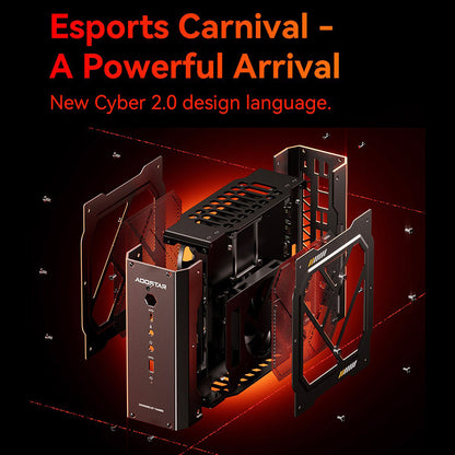 AOOSTAR GODX Gaming Mini PC with Discrete GPU, AMD Ryzen 9 6900HX CPU 8 Core 4.9GHz, AMD Radeon RX 6600LE GPU 8GB 128bit, 32GB RAM 1TB SSD, WiFi6, 2*2.5G LAN, 5*USB3.2, 1*USB4, 1*Type-C, 1*DP, 1*HDMI, 2*Headphone Jack, 2*Microphone Port - EU Plug