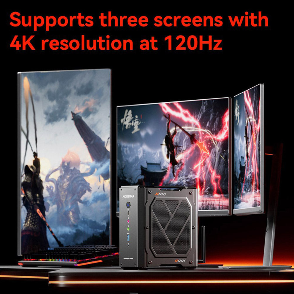 AOOSTAR GODX Gaming Mini PC with Discrete GPU, AMD Ryzen 9 6900HX CPU 8 Core 4.9GHz, AMD Radeon RX 6600LE GPU 8GB 128bit, 32GB RAM 1TB SSD, WiFi6, 2*2.5G LAN, 5*USB3.2, 1*USB4, 1*Type-C, 1*DP, 1*HDMI, 2*Headphone Jack, 2*Microphone Port - EU Plug