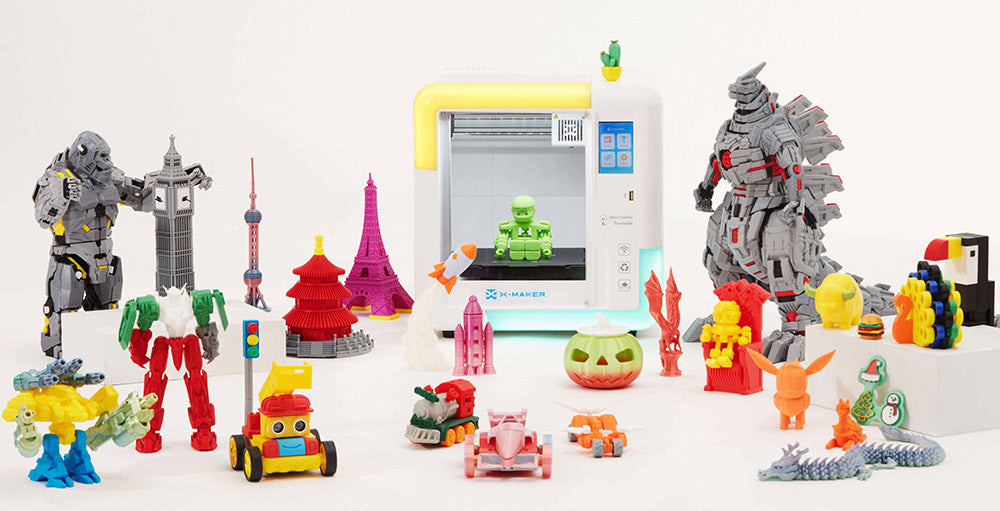 AOSEED X-MAKER 3D-Drucker für Kinder und Anfänger, nivellierungsfreies Druckbett, WLAN-Druck, extrem leise, App-Steuerung, unterstützt PLA/ABS-Filament