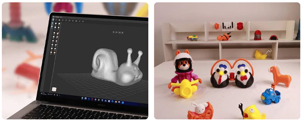 AOSEED X-MAKER 3D-Drucker für Kinder und Anfänger, 120–300 mm/s, nivellierungsfreies Druckbett, WLAN-Druck, extrem leise, App-Steuerung, unterstützt PLA/ABS-Filament, 150 × 150 × 150 mm