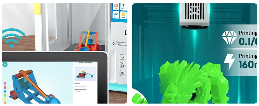 AOSEED X-MAKER 3D-Drucker für Kinder und Anfänger, 120–300 mm/s, nivellierungsfreies Druckbett, WLAN-Druck, extrem leise, App-Steuerung, unterstützt PLA/ABS-Filament, 150 × 150 × 150 mm