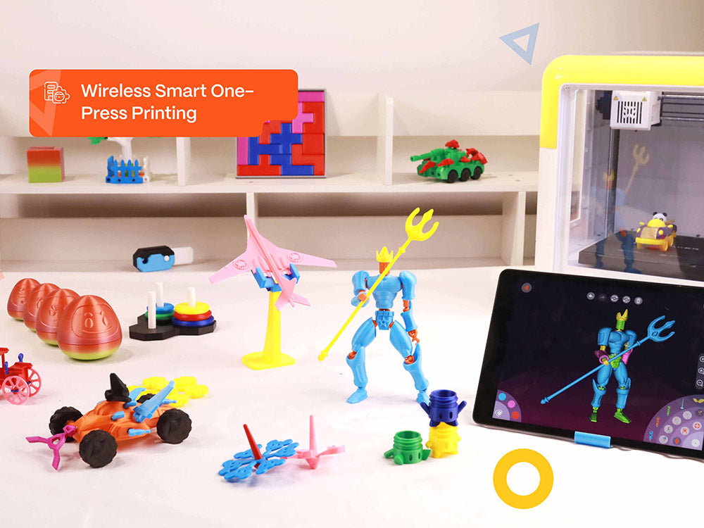 AOSEED X-MAKER 3D-Drucker für Kinder und Anfänger, nivellierungsfreies Druckbett, WLAN-Druck, extrem leise, App-Steuerung, unterstützt PLA/ABS-Filament