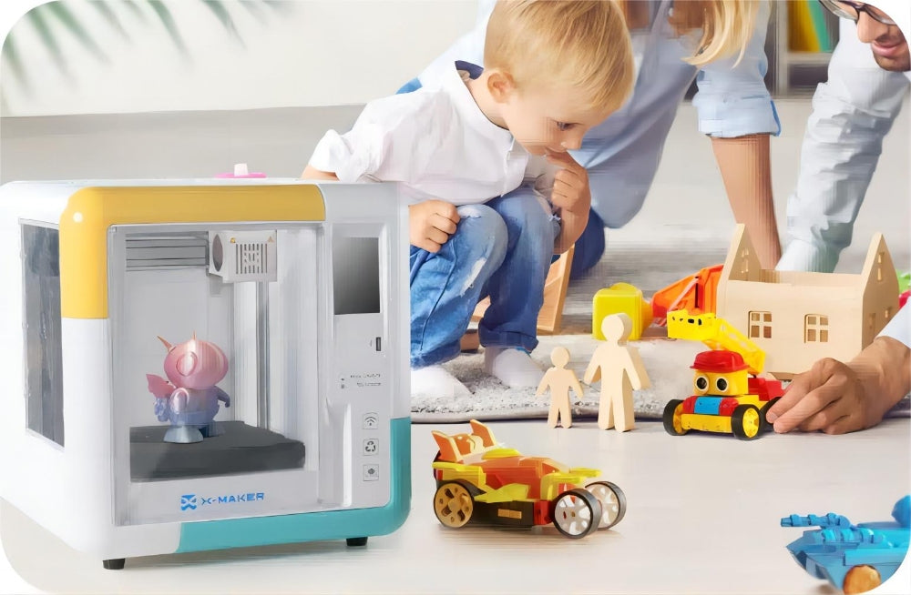 AOSEED X-MAKER 3D-Drucker für Kinder und Anfänger, 120–300 mm/s, nivellierungsfreies Druckbett, WLAN-Druck, extrem leise, App-Steuerung, unterstützt PLA/ABS-Filament, 150 × 150 × 150 mm