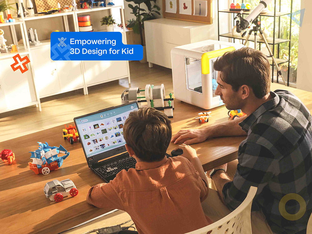 AOSEED X-MAKER 3D-Drucker für Kinder und Anfänger, nivellierungsfreies Druckbett, WLAN-Druck, extrem leise, App-Steuerung, unterstützt PLA/ABS-Filament