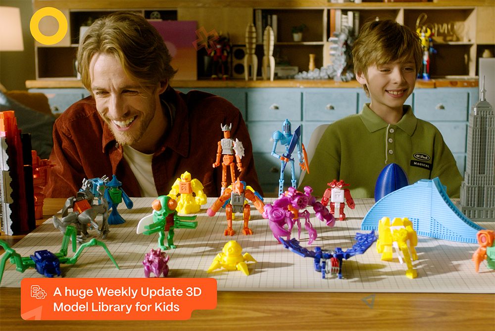 AOSEED X-MAKER JOY 3D-Drucker für Kinder, KI-Sprachsteuerung, intelligente App-Steuerung, Zeitraffer-Video, Mini-Programm