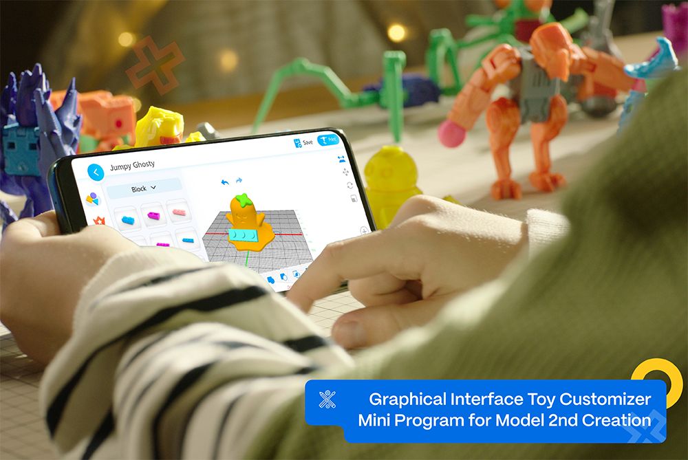 AOSEED X-MAKER JOY 3D-Drucker für Kinder, KI-Sprachsteuerung, intelligente App-Steuerung, Zeitraffer-Video, Mini-Programm