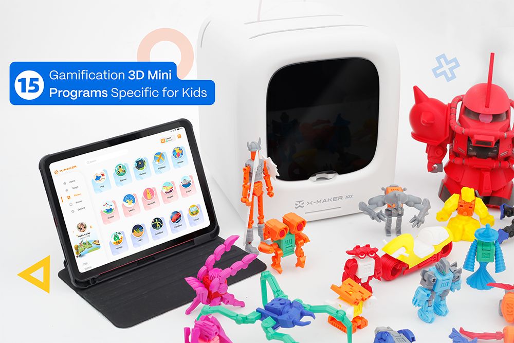 AOSEED X-MAKER JOY 3D-Drucker für Kinder, KI-Sprachsteuerung, intelligente App-Steuerung, Zeitraffer-Video, Mini-Programm