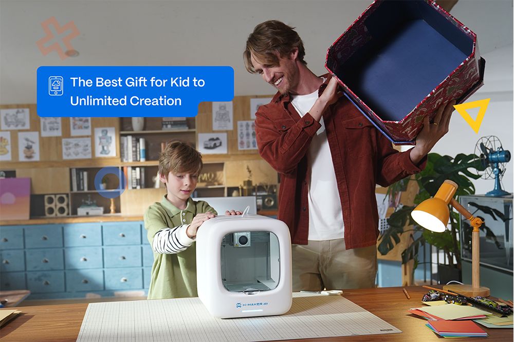 AOSEED X-MAKER JOY 3D-Drucker für Kinder, KI-Sprachsteuerung, intelligente App-Steuerung, Zeitraffer-Video, Mini-Programm
