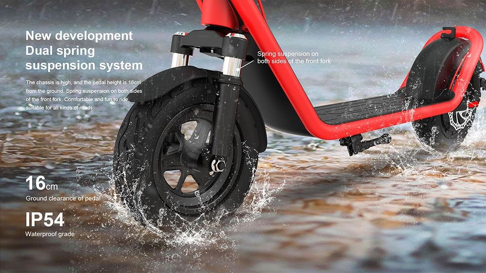 AOVO X11 Elektroroller, 10-Zoll-Reifen, 450-W-Motor, 36-V-13-Ah-Akku (herausnehmbar), 35 km/h Höchstgeschwindigkeit, 50 km Reichweite – Rot