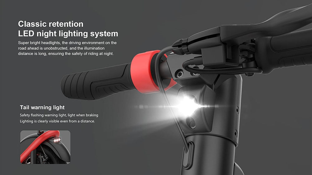 AOVO X11 Elektroroller, 10-Zoll-Reifen, 450-W-Motor, 36-V-13-Ah-Akku (herausnehmbar), 35 km/h Höchstgeschwindigkeit, 50 km Reichweite – Rot