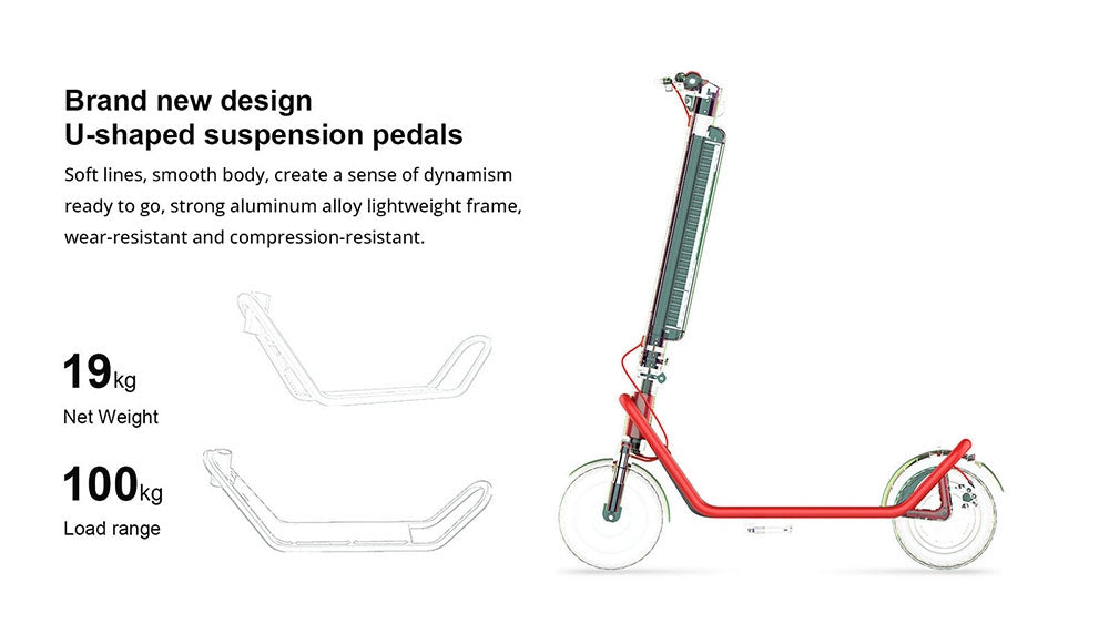 AOVO X11 Elektroroller, 10-Zoll-Reifen, 450-W-Motor, 36-V-13-Ah-Akku (herausnehmbar), 35 km/h Höchstgeschwindigkeit, 50 km Reichweite – Rot