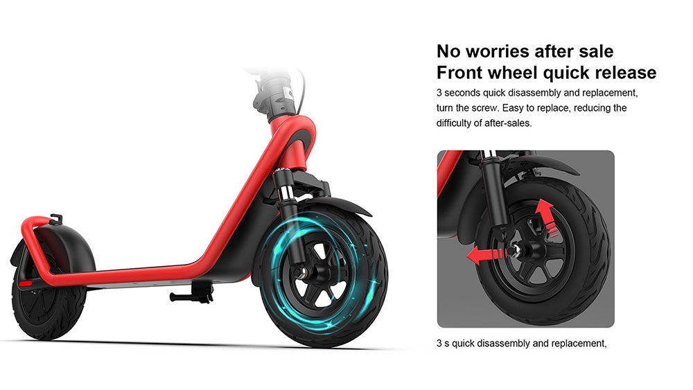 AOVO X11 Elektroroller, 10-Zoll-Reifen, 450-W-Motor, 36-V-13-Ah-Akku (herausnehmbar), 35 km/h Höchstgeschwindigkeit, 50 km Reichweite – Rot