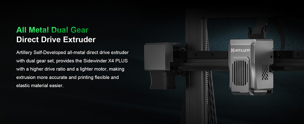 Impresora 3D Artillery Sidewinder X4 Plus, 300*300*400mm, velocidad de impresión 500mm/s, guía lineal metálica XY, nivelación automática, ventiladores de refrigeración eficientes de 8000 rpm.