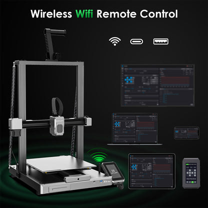 Artillery Sidewinder X4 Plus S1 3D Printer, 300*300*400mm, 500mm/s Print Speed, 300℃ High-temp Printing, XY-Metal Linear Guide Rail, Auto Levelling, 8000rpm Efficient Cooling Fans
