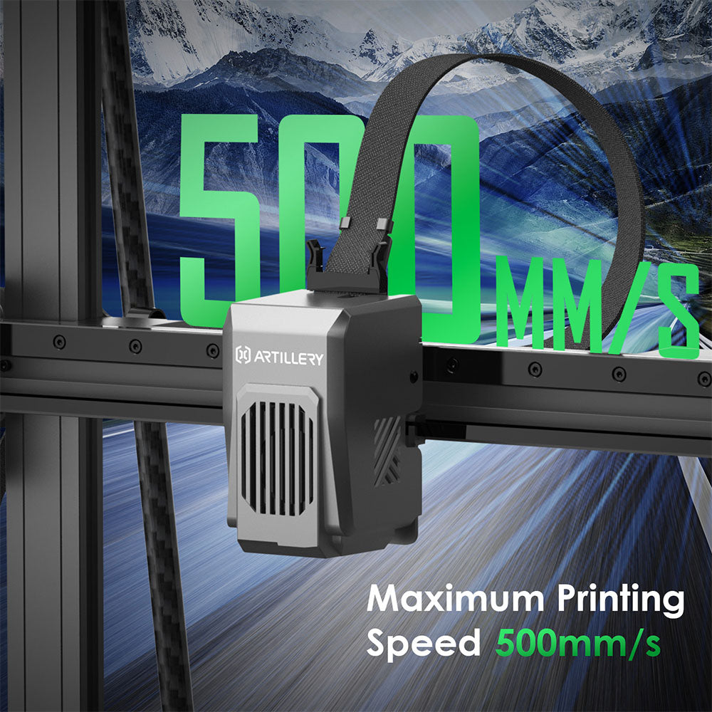 Artillery Sidewinder X4 Plus S1 3D Printer, 300*300*400mm, 500mm/s Print Speed, 300℃ High-temp Printing, XY-Metal Linear Guide Rail, Auto Levelling, 8000rpm Efficient Cooling Fans