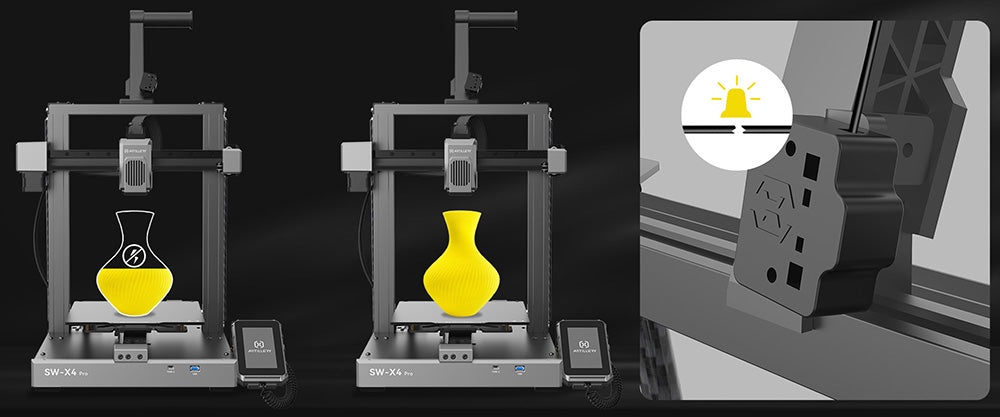 Impresora 3D Artillery Sidewinder X4 Pro, 240*240*260mm, velocidad de impresión 500mm/s, riel lineal eje X e Y, extrusor de accionamiento directo, nivelación automática de 81 puntos, doble varilla de tracción, boquilla de limpieza automática.