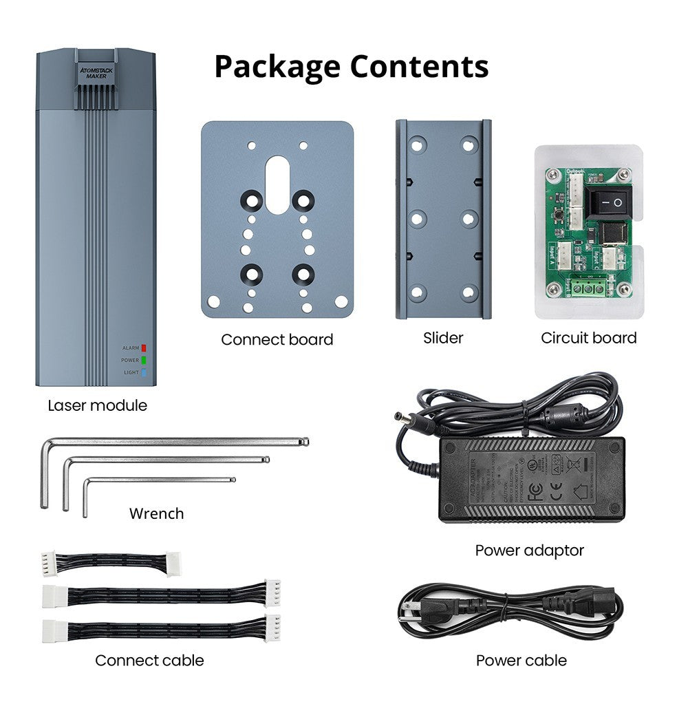 Módulo láser infrarrojo ATOMSTACK R30 V2, potencia láser de 2 W y 1064 nm, punto de 0,03 mm, eliminación de óxido, para grabado en metal y plástico.