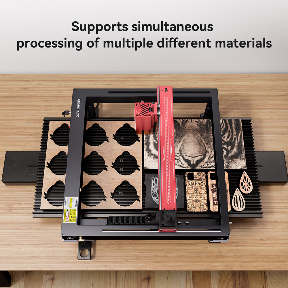 Alimentador automático de cinta transportadora ATOMSTACK R5 para máquinas de grabado láser de la serie ATOMSTACK A6 (A6/A12/A24/A48 Pro y A6/A12/A24/A48 Ultra) - Negro