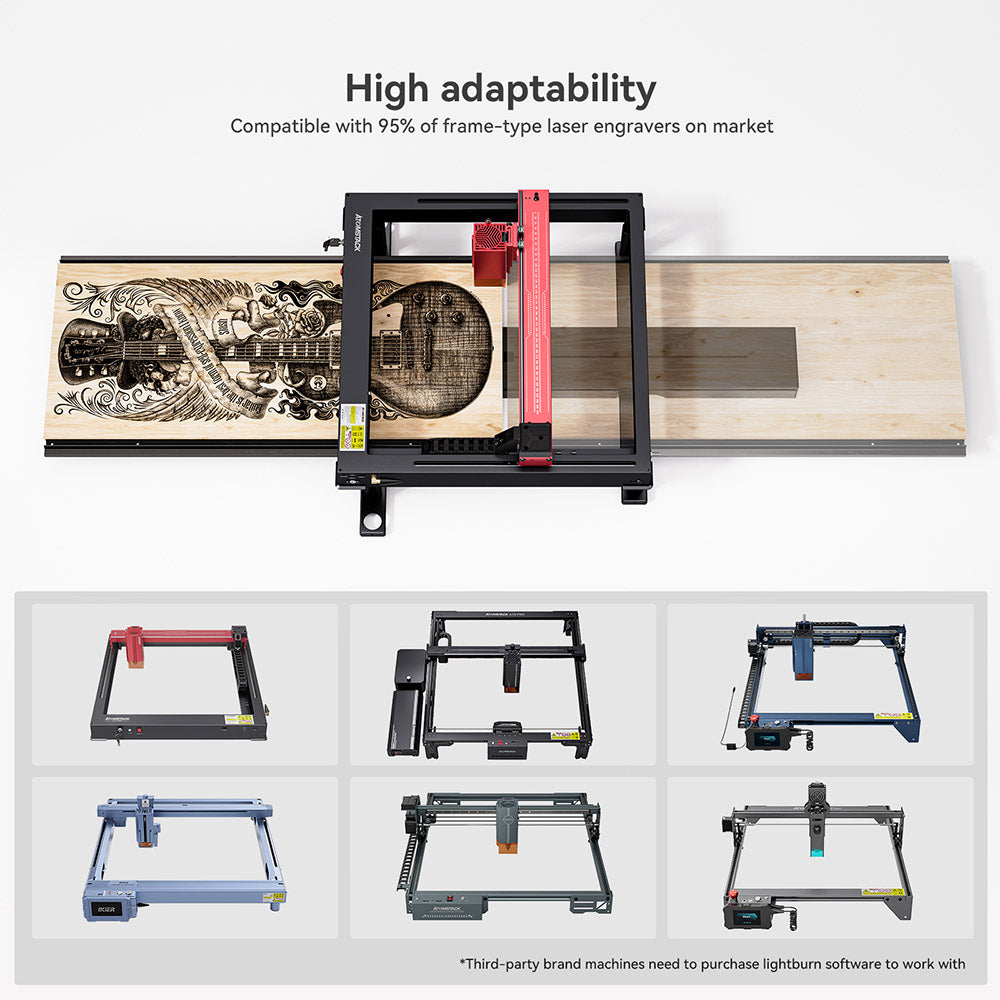 Alimentador automático de cinta transportadora ATOMSTACK R5 para máquinas de grabado láser de la serie ATOMSTACK A6 (A6/A12/A24/A48 Pro y A6/A12/A24/A48 Ultra) - Negro