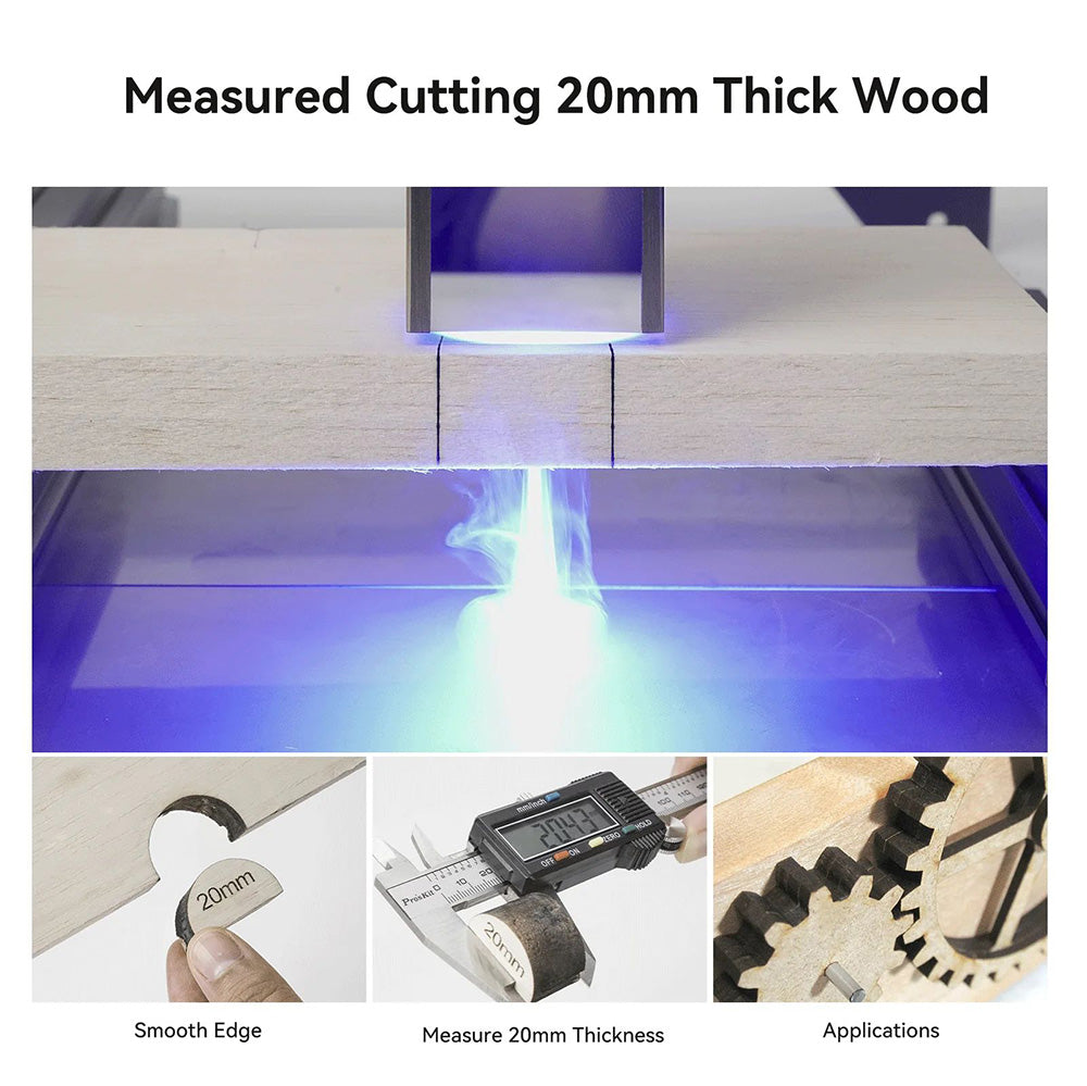 Grabador y cortador láser ATOMSTACK S10 Pro de 10 W, potencia de la máquina de 50 W, enfoque fijo, punto comprimido de 0,08 x 0,06 mm, funcionamiento sin conexión, 410 x 400 mm