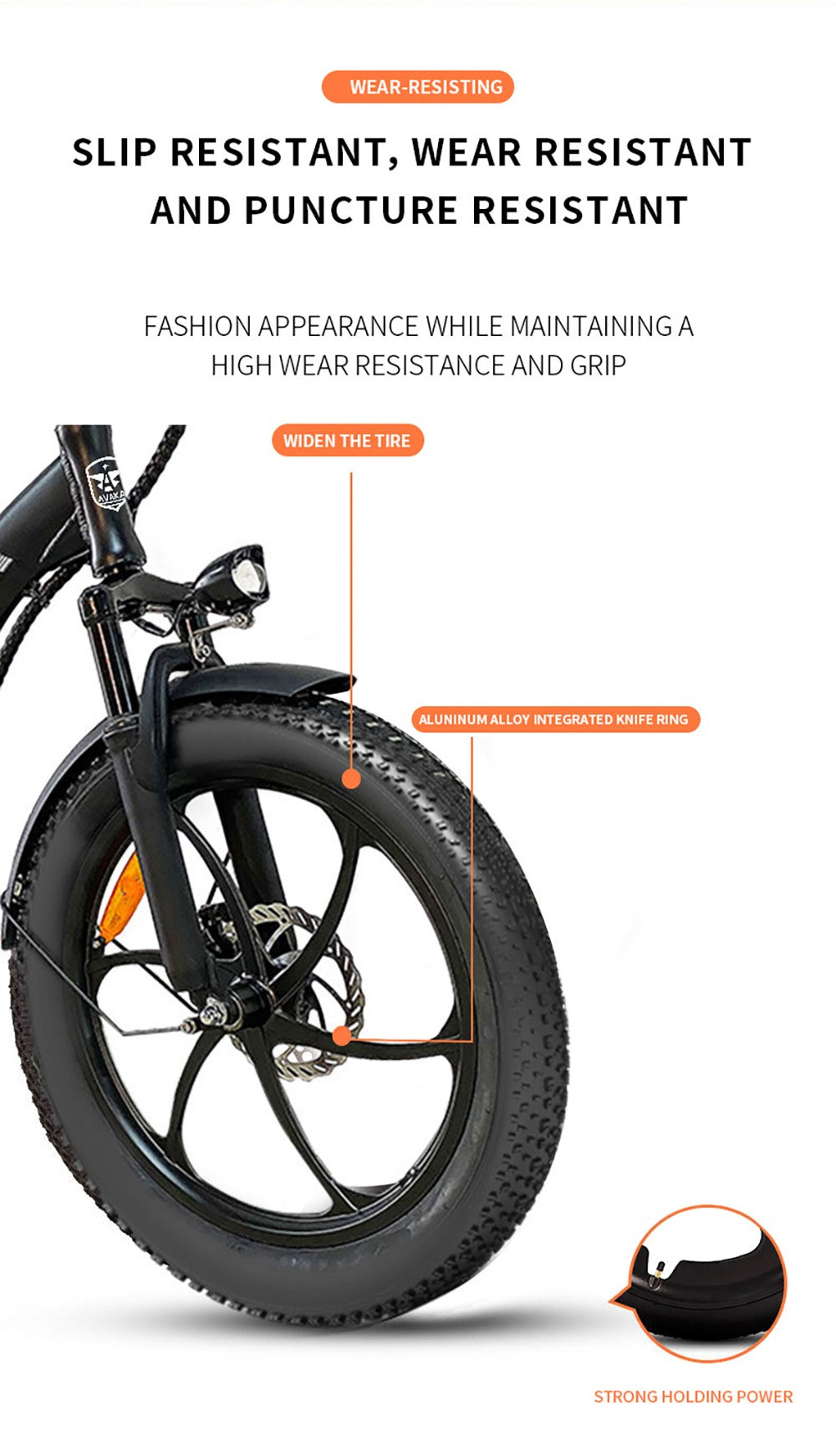 Bicicleta Eléctrica Plegable AVAKA BZ20 PLUS, neumáticos gruesos de 20*3.0 pulgadas, motor sin escobillas de 500W, velocidad máxima de 25 km/h, batería de 48V 18.2Ah, autonomía de 100 km, carga máxima de 120 kg, doble freno de disco, cambio Shimano de 7 velocidades, impermeable IP54, pantalla LCD, rueda de una sola pieza - Negra.