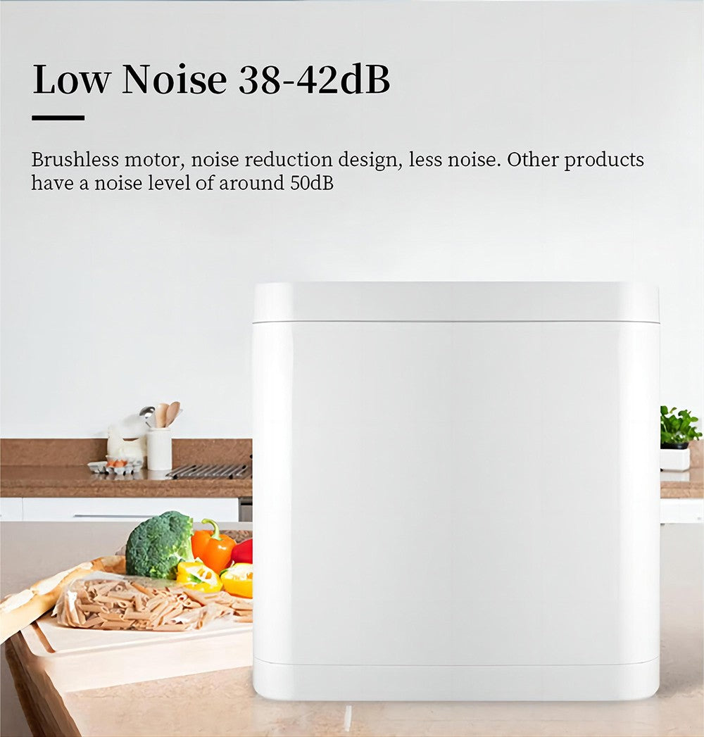 Compostador de cocina BEECO HQD-314Pro, capacidad de 3,3 L, convierte los residuos en fertilizante natural, luz UVC integrada, bloqueo infantil, pantalla LCD.