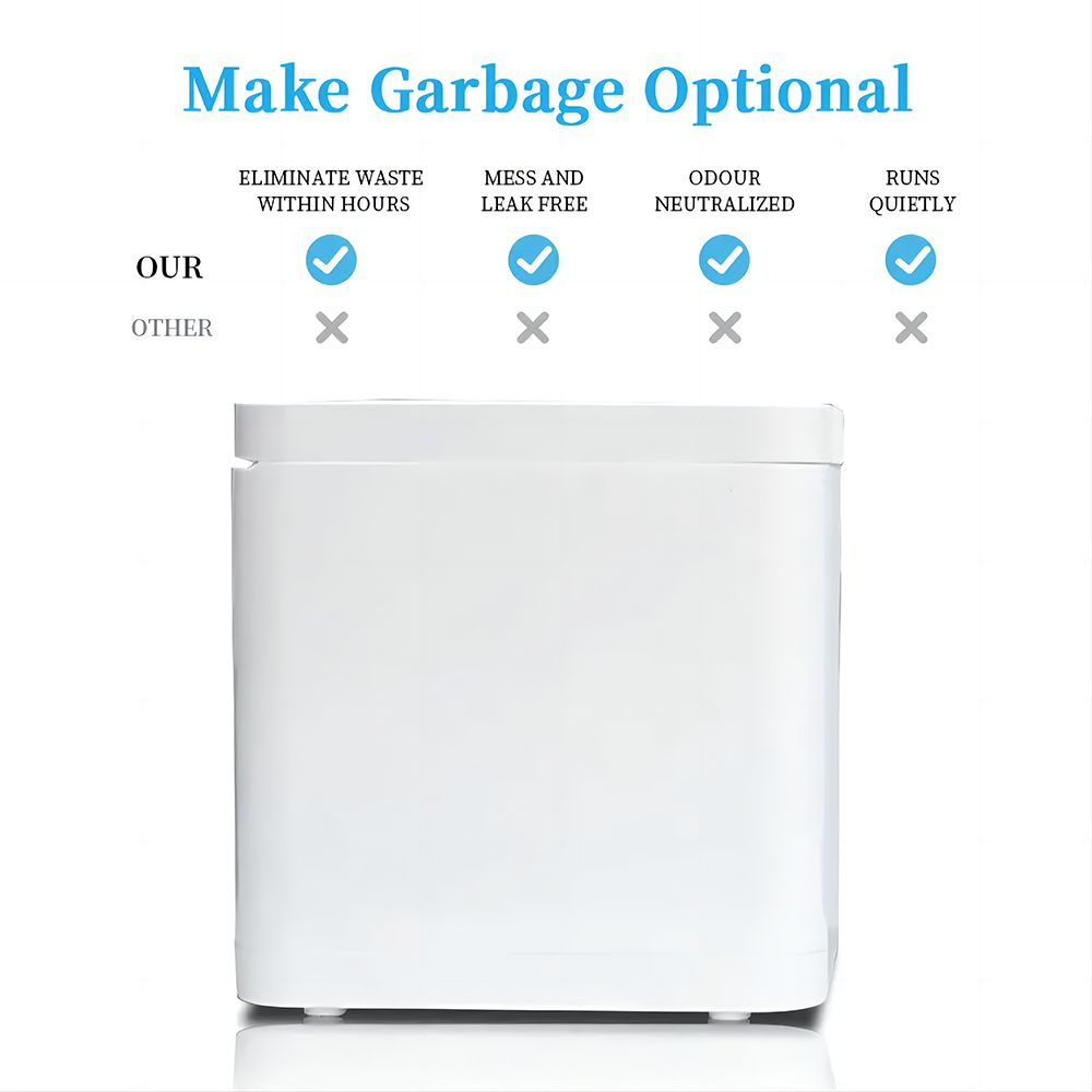 Compostador de cocina BEECO HQD-314Pro, capacidad de 3,3 L, convierte los residuos en fertilizante natural, luz UVC integrada, bloqueo infantil, pantalla LCD.