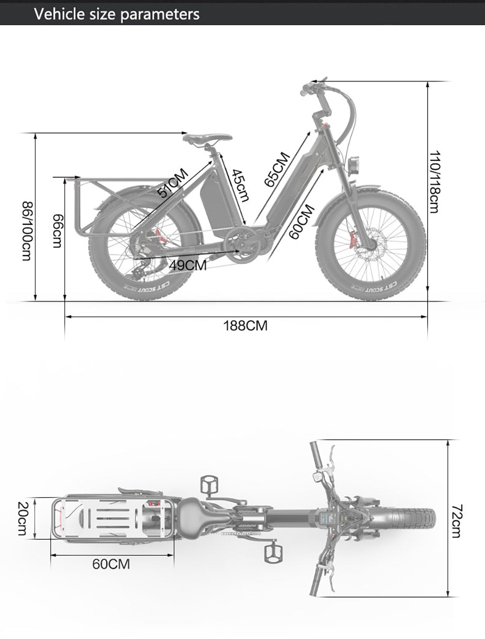 Bezior X500 MAX Elektro-Mountainbike, 750W Bafang Motor, 48V 37,5Ah herausnehmbarer Akku, 20*4,0 Zoll Fatbike-Reifen, 48 km/h Höchstgeschwindigkeit, 220 km Reichweite, Federgabel vorne, hydraulische Scheibenbremsen, Shimano 7-Gang-Schaltung