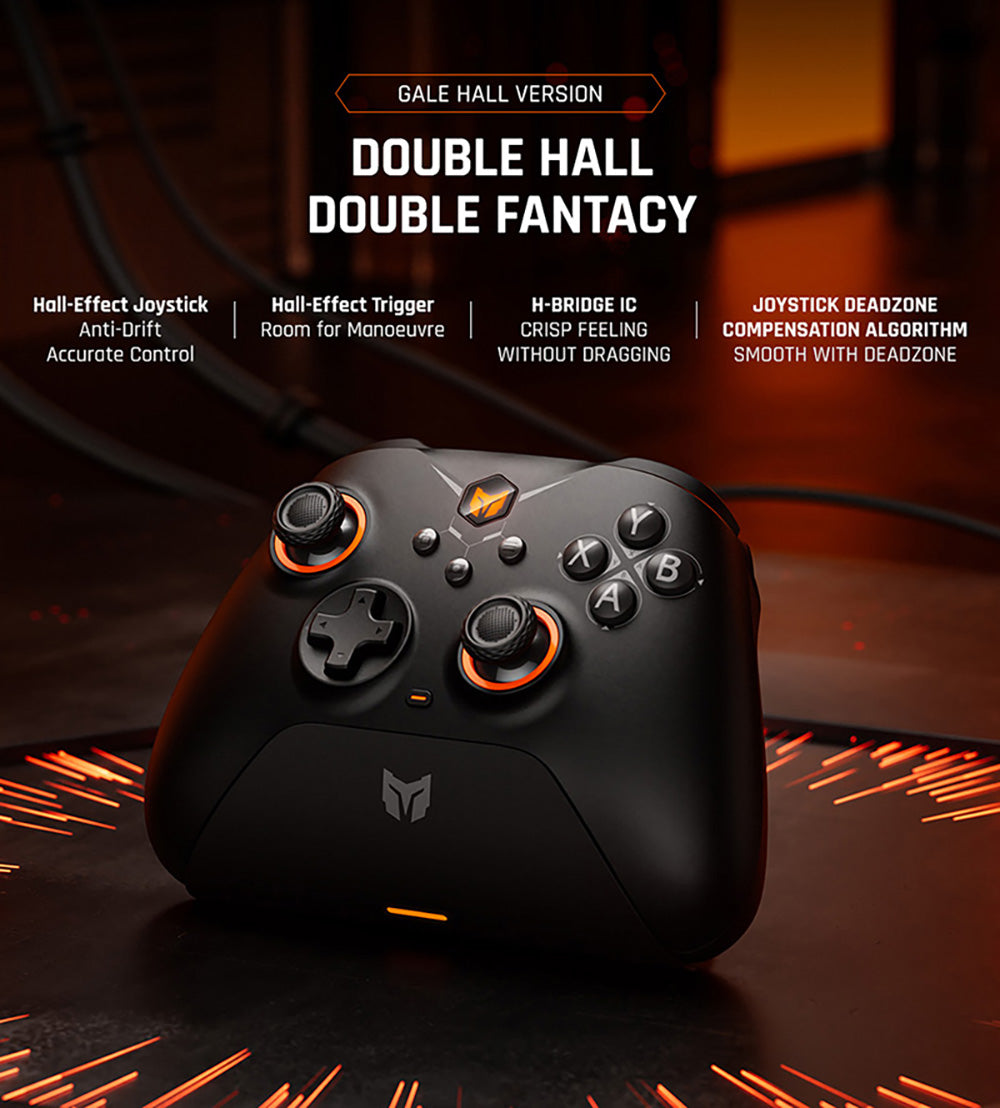 BIGBIG WON GALE HALL Mando inalámbrico para juegos, 3 modos de conexión, joysticks y gatillos Hall, compatible con Switch / PC / iOS / Android
