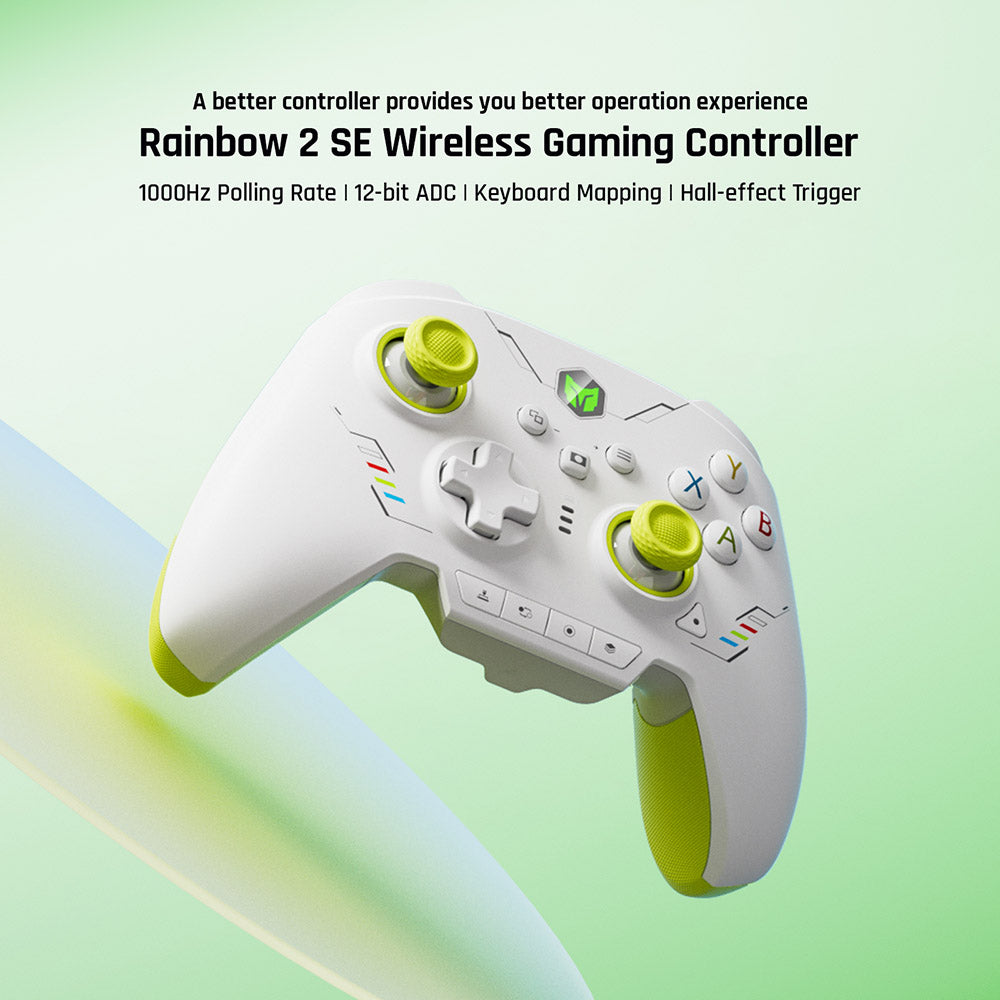 BIGBIG WON Rainbow 2 SE Gamecontroller, Hall-Effekt-Trigger, 12-Bit-ADC, 4- und 8-Wege-D-Pads, kompatibel mit Switch, PC, Android und iOS – Grün