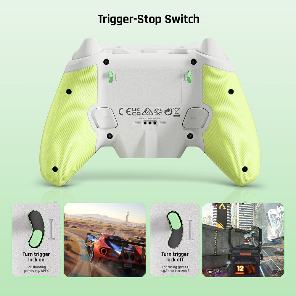 BIGBIG WON Rainbow 2 SE Gamecontroller, Hall-Effekt-Trigger, 12-Bit-ADC, 4- und 8-Wege-D-Pads, kompatibel mit Switch, PC, Android und iOS – Grün