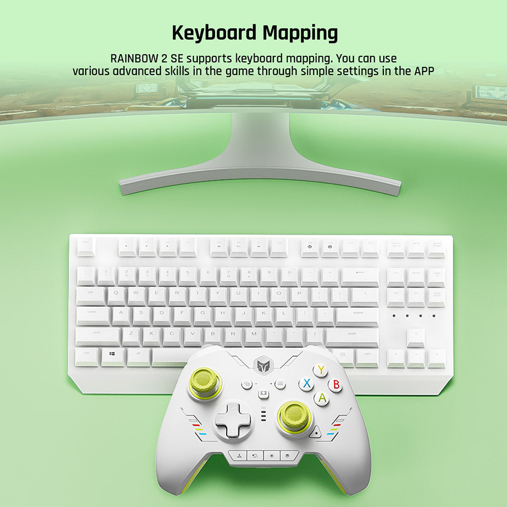 BIGBIG WON Rainbow 2 SE Gamecontroller, Hall-Effekt-Trigger, 12-Bit-ADC, 4- und 8-Wege-D-Pads, kompatibel mit Switch, PC, Android und iOS – Grün