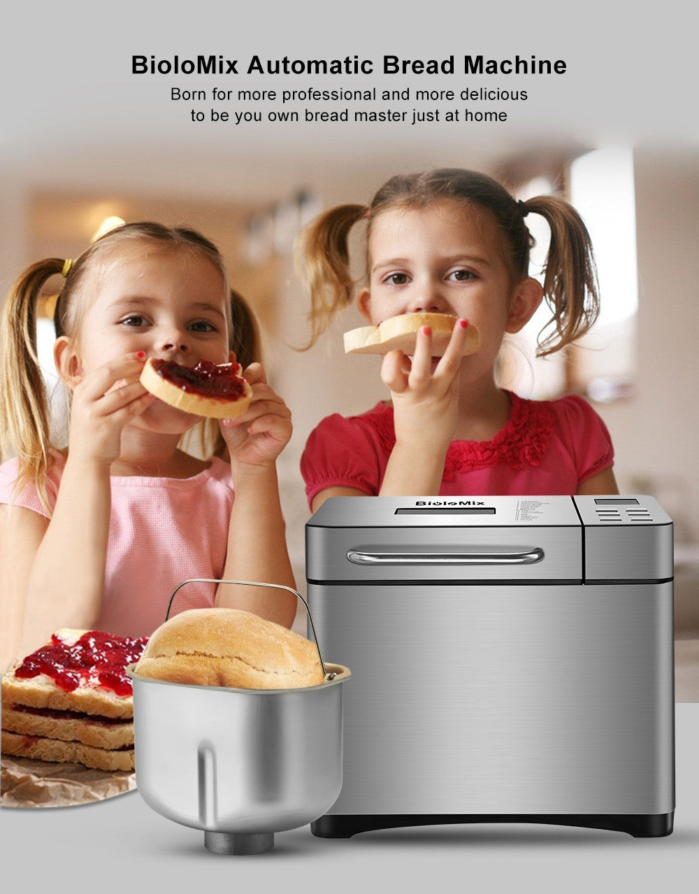 Biolomix BBM013 Máquina de Pan Automática de Acero Inoxidable 19 en 1