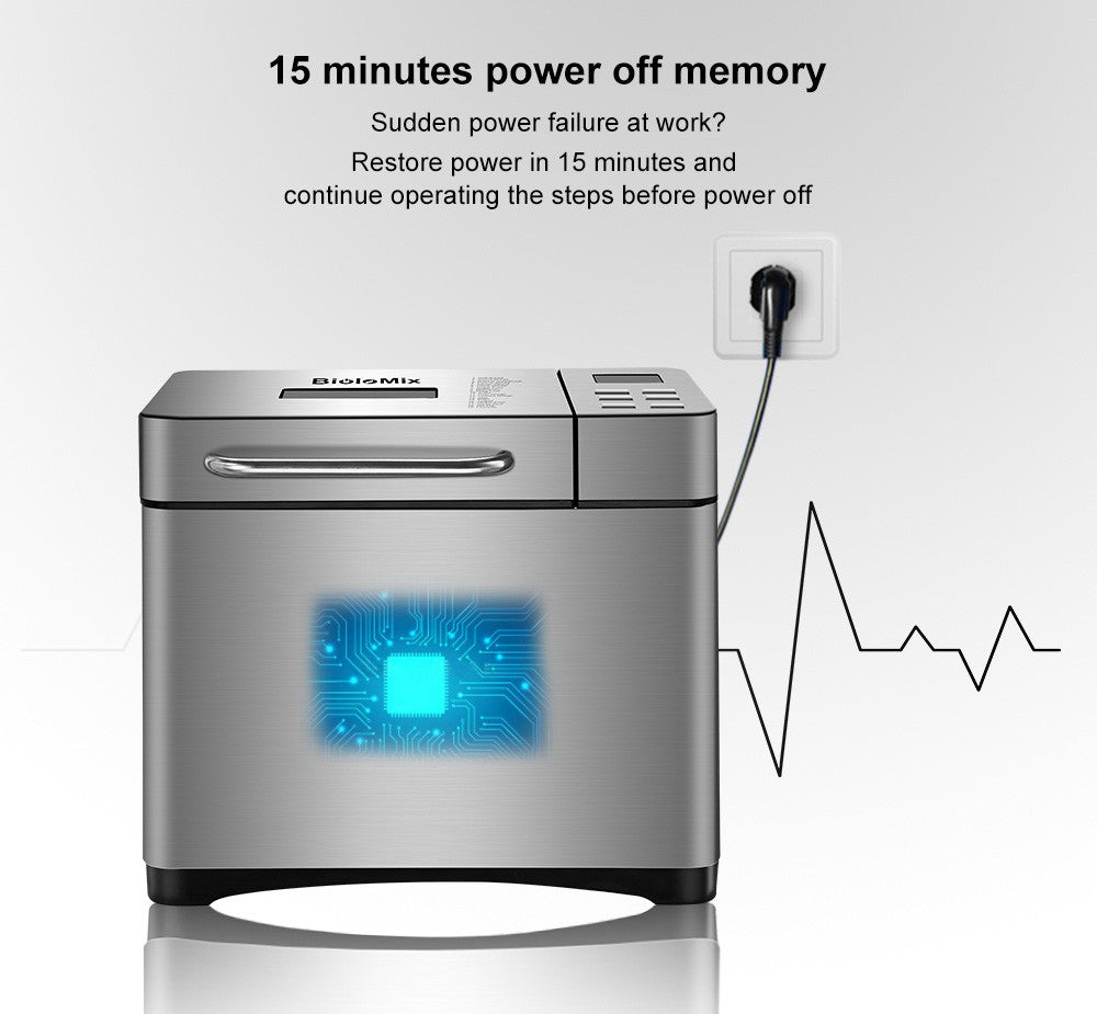 Biolomix BBM013 Máquina de Pan Automática de Acero Inoxidable 19 en 1