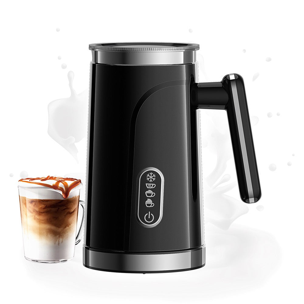 BioloMix BMF101 Espumador y Calentador de Leche Eléctrico 4 en 1, Automático Frío y Caliente, para Latte, Fabricador de Espuma, Chocolates Calientes, Capuchino - Negro