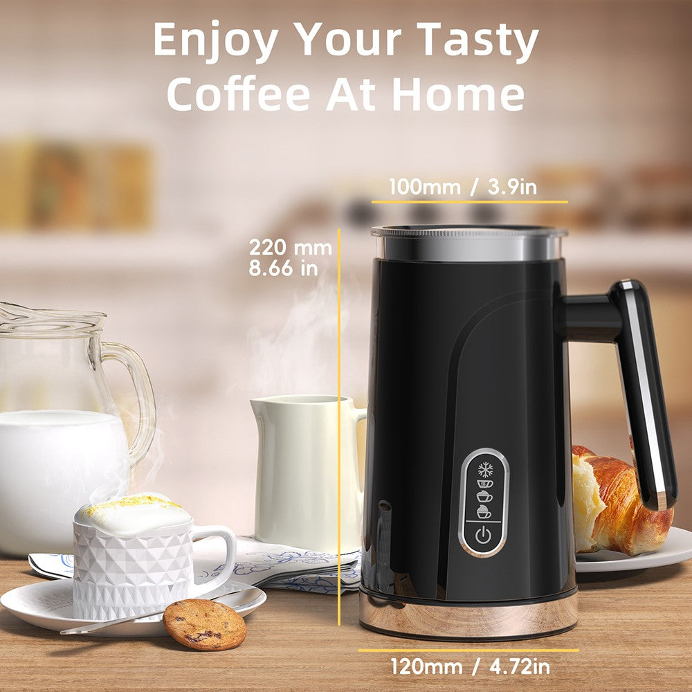 BioloMix BMF101 Espumador y Calentador de Leche Eléctrico 4 en 1, Automático Frío y Caliente, para Latte, Fabricador de Espuma, Chocolates Calientes, Capuchino - Negro