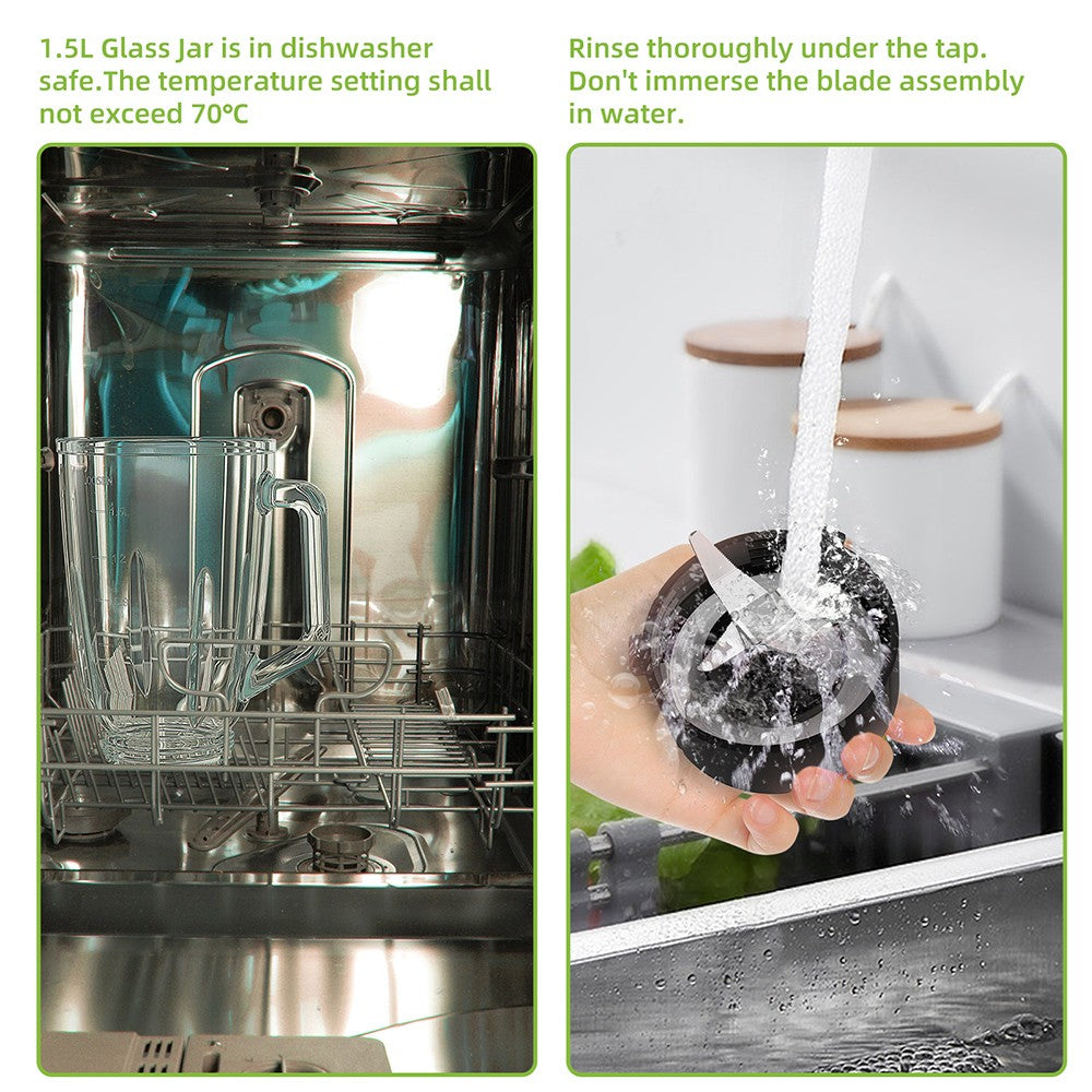 BioloMix SF701 Batidora de vaso para smoothies de 1300W con jarra de cristal de 1.5L, 2 velocidades y función Pulse.